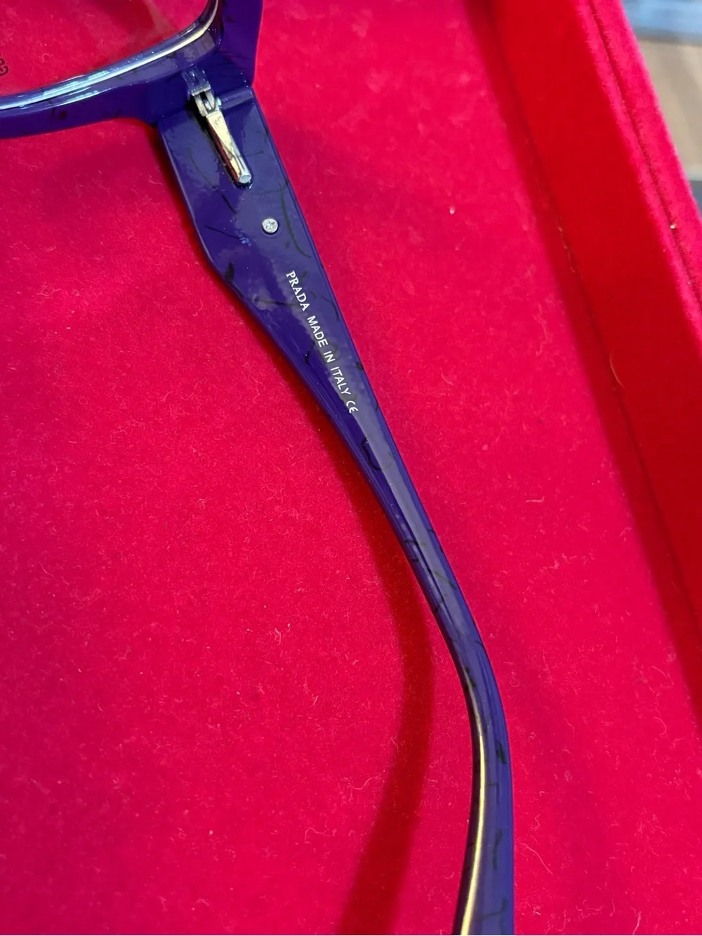 PRADA - PR 09ZV Marmo Baltico Blue Purple Marbled Eyeglass Frames | 50-18-145